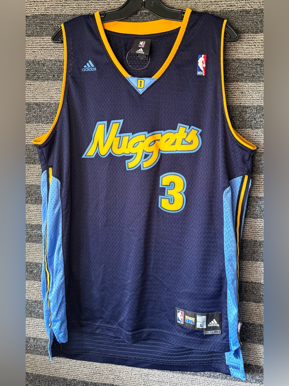 2006/08 adidas Allen Iverson Denver Nuggets Swingman NBA Basketball Jersey Large